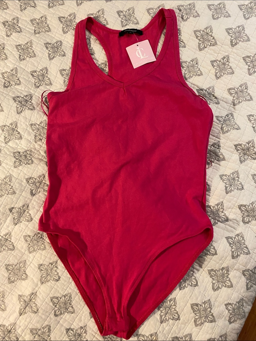 Ambiance Hot Pink Racerback bodysuit